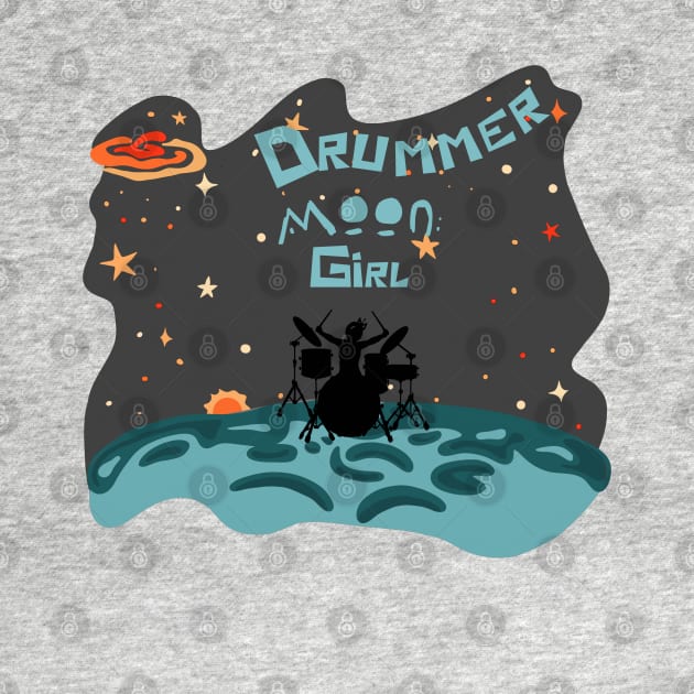 Drummer Moon Girl by Slightly Unhinged